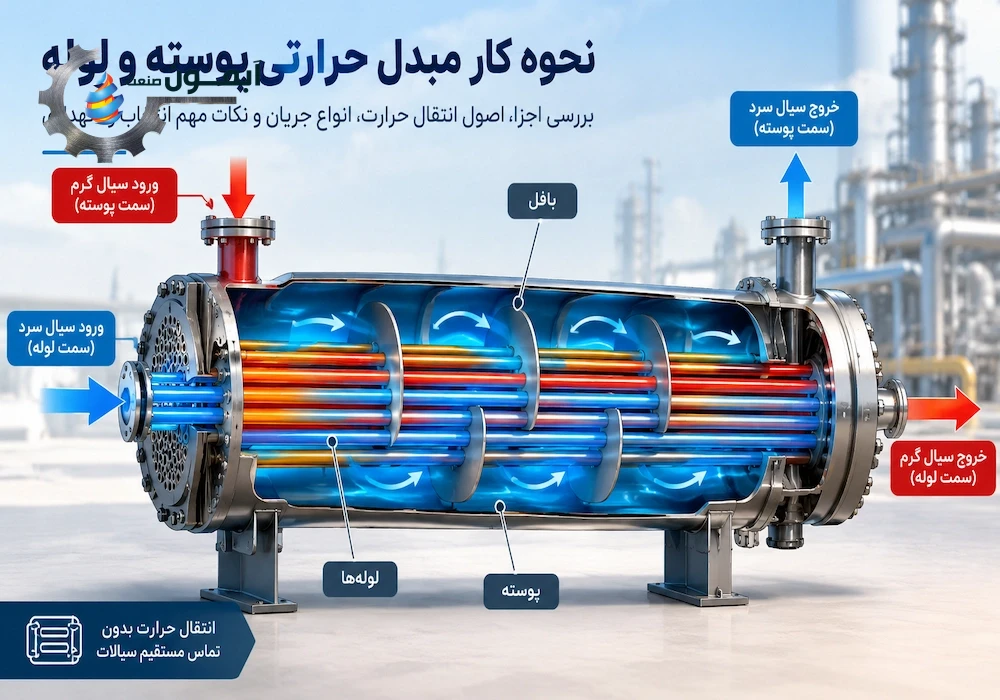 نحوه کار مبدل حرارتی پوسته و لوله